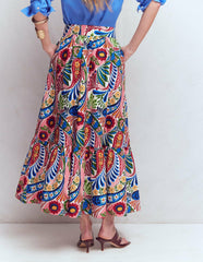 Abigail Poplin Maxi Skirt-Multi, Enchanted Paisley / Boden On sale