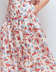 Valentina Linen Skirt-Ivory, Bloom Scatter / Boden us