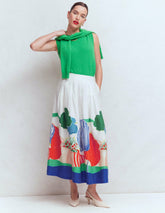Valentina Linen Skirt-Multi, Abstract Valley / Boden On sale