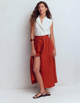 Emma Linen Maxi Skirt-Burnt Orange / Boden us