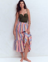 Abigail Linen Maxi Skirt-Multi Stripe / Boden