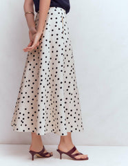 Miriam Linen Maxi Skirt-Ivory, Painted Dot / Boden Discount