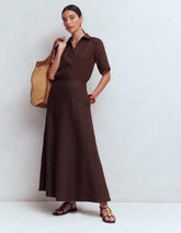 Miriam Linen Maxi Skirt-Bitter Chocolate / Boden