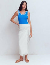 Dimitra Linen Column Skirt-White / Boden On sale