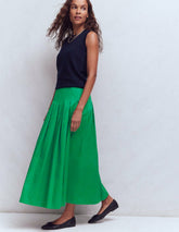 Valentina Cotton Sateen Skirt-Rich Emerald / Boden On sale