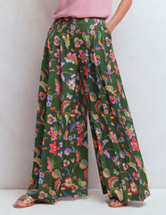 Regent Wide Leg Pants-Hunter Green, Orchid Canopy / Boden Online