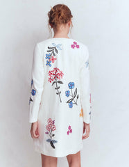 Embroidered Linen Coat-Ivory Embroidered / Boden Discount