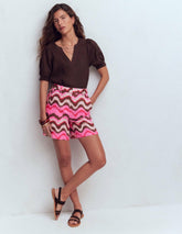 Belgravia Linen Shorts-Pink, Zig Zag Wave / Boden us