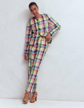 Canonbury 7/8 Linen Pants-Soft Yellow, Pink Multigingham / Boden