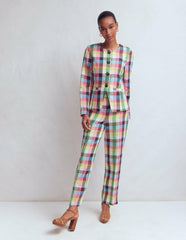 Hampstead Linen Blazer-Soft Yellow, Pink Multigingham / Boden Sale