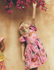 V-waist Woven Dress-Formica Pink Tropical Animals / Boden Sale