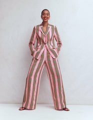 Kensington Linen Pants-Pink and Green Stripe / Boden us