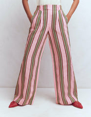 Kensington Linen Pants-Pink and Green Stripe / Boden us