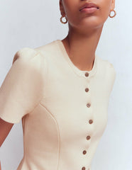 Short Sleeve Knitted Jacket-Ivory / Boden us