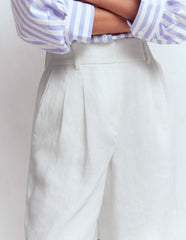 Kensington Linen Shorts-White / Boden