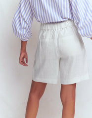 Kensington Linen Shorts-White / Boden
