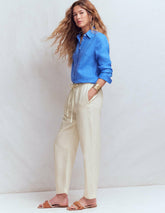 Islington Linen Crop Pants-Ivory / Boden On sale