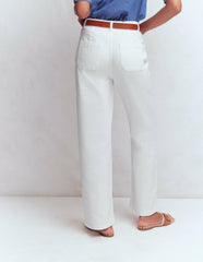 Straight Leg Pocket Jeans-White / Boden Discount
