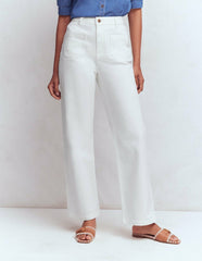 Straight Leg Pocket Jeans-White / Boden Discount