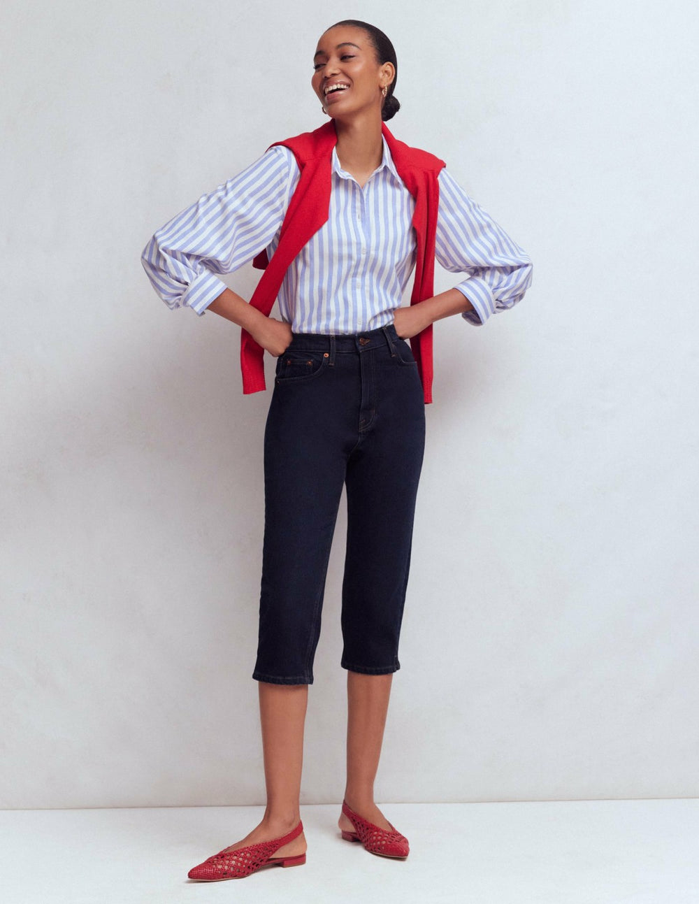 5-pocket Capri Jeans-Indigo / Boden us