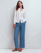 Pull On Double Cloth Pants-Seamist Blue / Boden Online