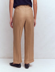 Chiswick Crop Linen Pants-Cappuccino / Boden Outlet