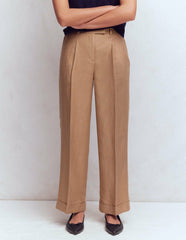 Chiswick Crop Linen Pants-Cappuccino / Boden Outlet