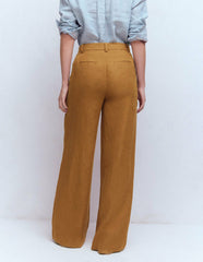 Belgravia Linen Pants-GINGERBREAD / Boden us