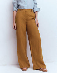 Belgravia Linen Pants-GINGERBREAD / Boden us