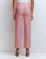 Canonbury 7/8 Linen Pants-Vintage Rose Gingham / Boden