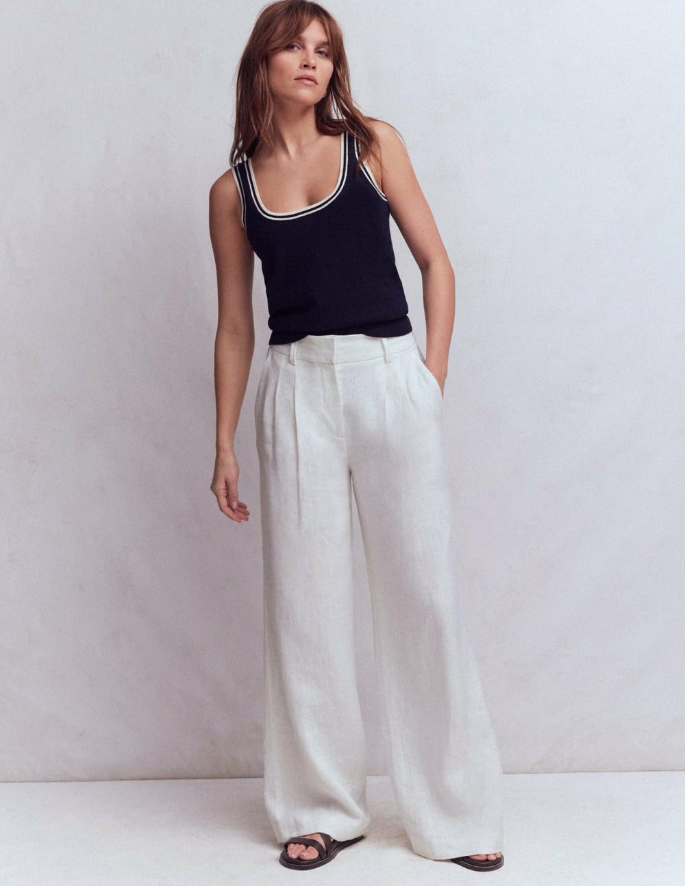 Kensington Linen Pants-White / Boden Sale