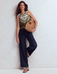 Belgravia Linen Pants-Navy / Boden Discount