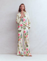 Kensington Linen Pants-Ivory, Delicate Blossom / Boden