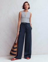 Greenwich Tie Waist Pants-Navy / Boden Outlet