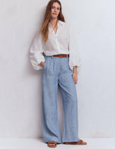 Kensington Linen Pants-Blue Chambray / Boden