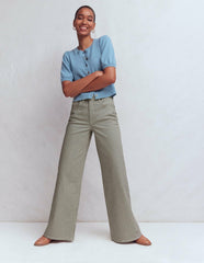 High Rise Wide Leg Jeans-Blue Stripe / Boden Online