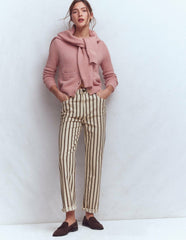 High Rise Straight Jeans-Brown Ecru Stripe / Boden Outlet