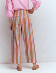 Primrose Cropped Pants-Cognac, Pink Stripe / Boden Discount