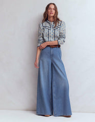 High Rise Palazzo Jeans-Light Wash / Boden us