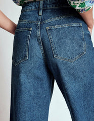High Rise Straight Crop Jeans-Mid VWash / Boden On sale