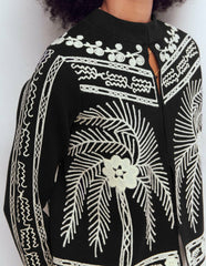 Elena Stand Neck Jacket-Black Embroidery / Boden us