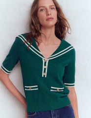 Sailor Collar sweater-Green / Boden Discount