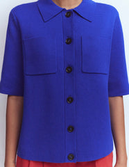 Short Sleeve Knit Shirt-Bright Blue / Boden