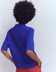 Short Sleeve Knit Shirt-Bright Blue / Boden