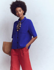 Short Sleeve Knit Shirt-Bright Blue / Boden