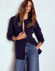 Joanna Fitted Knitted Jacket-Navy / Boden Online