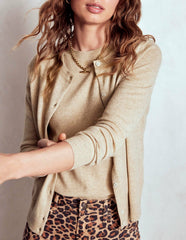 Eva Cashmere Crew Cardigan-Chinchilla Melange / Boden us