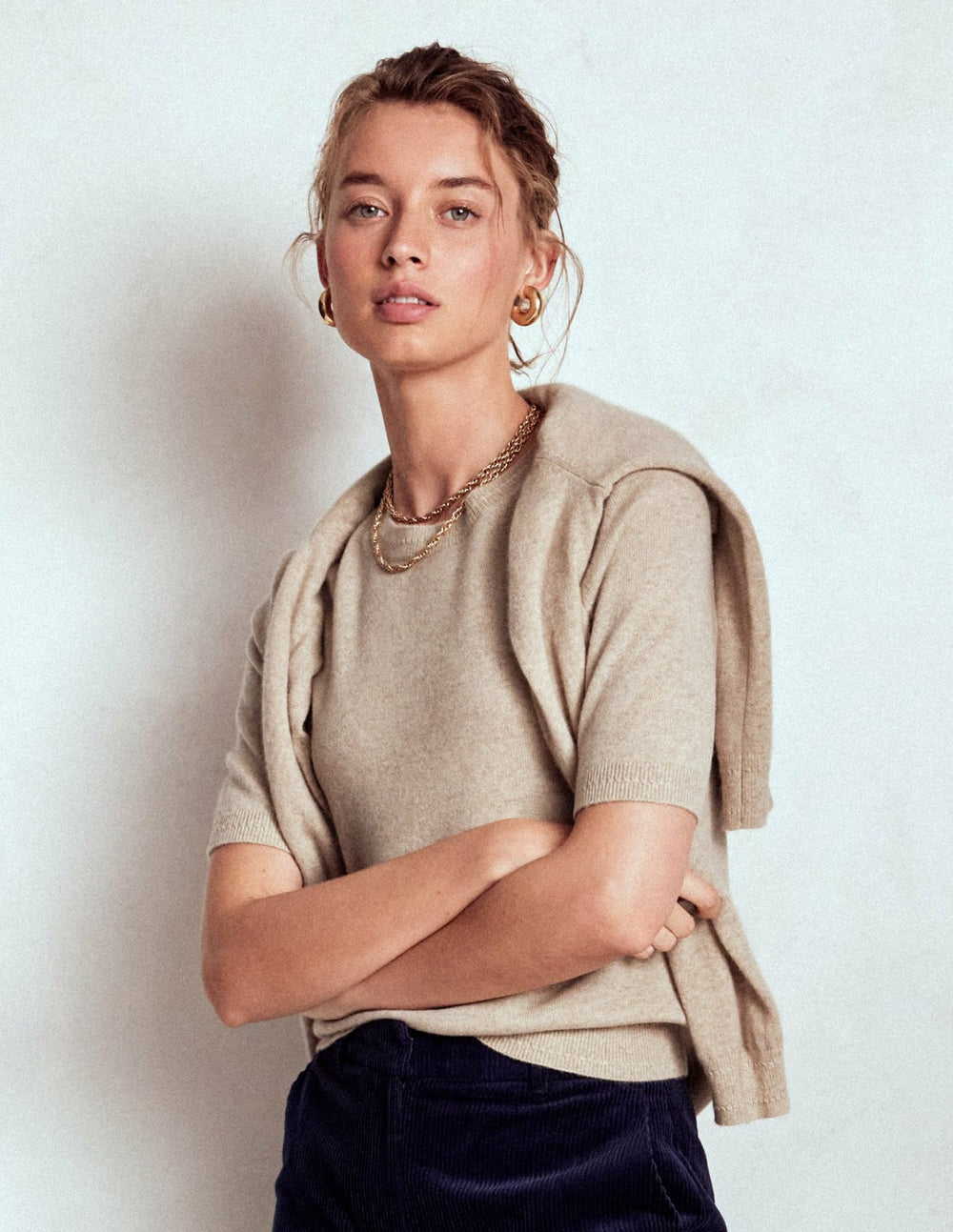 Eva Cashmere T-Shirt-Chinchilla Melange / Boden Sale