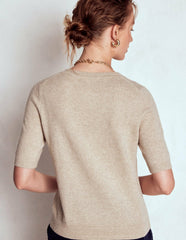 Eva Cashmere T-Shirt-Chinchilla Melange / Boden Sale
