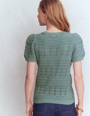 Monica Knitted T-Shirt-Blue / Boden Outlet